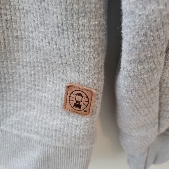 Coleman Men's Sherpa Fleece Lined Long Sleeve Grey Heathered Sweatshirt Small - Picture 2 of 10